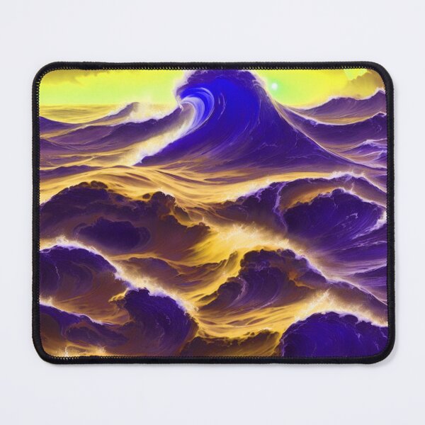 Item preview, Magical Ocean Waves Blue Golden Vibrant Sea Sunset designed and sold by SassyArtistry.