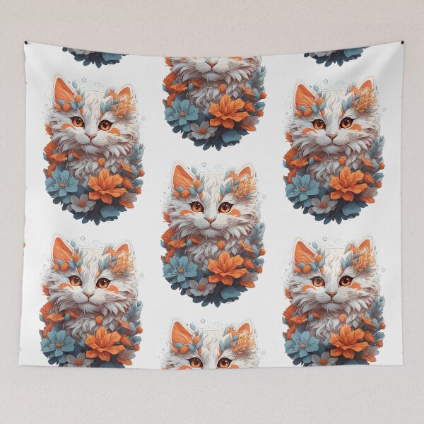 Item preview, Purrfect Harmony: Cat's Floral Haven designed and sold by hudaG.