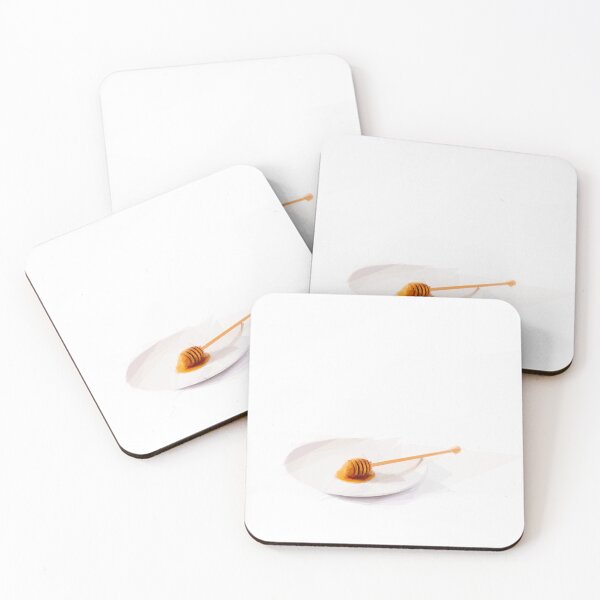 Item preview, Wooden honey dipper. Image created using geometric shapes designed and sold by EdgyEdgeArt.