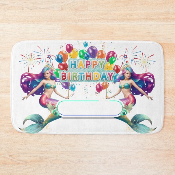 Item preview, Sirenas Merfolk White Mermaid Happy Birthday Custom Banner designed and sold by SirenasWorld.