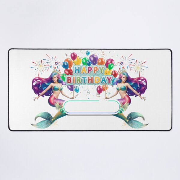 Item preview, Sirenas Merfolk White Mermaid Happy Birthday Custom Banner designed and sold by SirenasWorld.