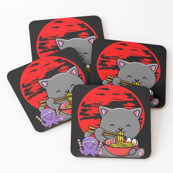 Item preview, Kawaii Vintage Style Japanese Ramen Cat Octopus Takoyaki designed and sold by BunBuntheDog-.