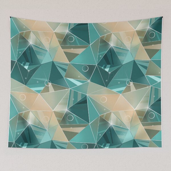 Item preview, turquoise, orange polygon designed and sold by marinaklykva.