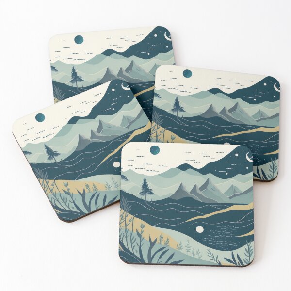 Item preview, Hermosa pintura de acuarela de paisaje natural colorido diseño gráfico de arte digital designed and sold by Meena-tta.