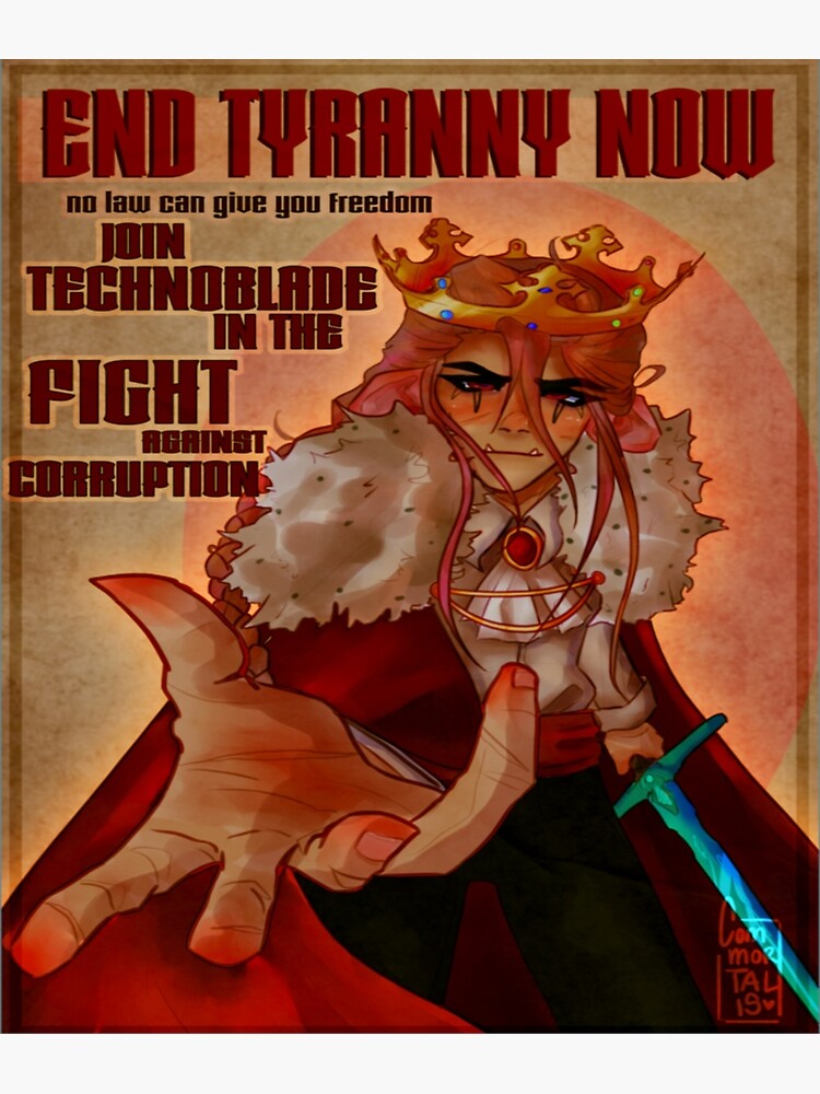 technoblade anarchy propaganda fanart Poster for Sale by YousufLozano