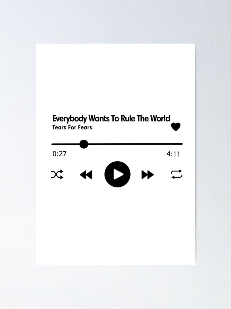 Everybody Wants To Rule The World Tears For Fears Lyrics Poster