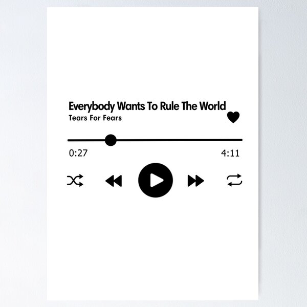 Everybody Wants to Rule the World by Tears for Fears Vintage Song