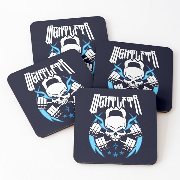 Item preview, WGHTLFTR / Weightlifter (Kettlebell Skull Cross Barbell) Blue Blaze designed and sold by Brogress Project.
