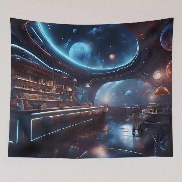 Item preview, Futuristic Space Coffee Shop designed and sold by tpixx.