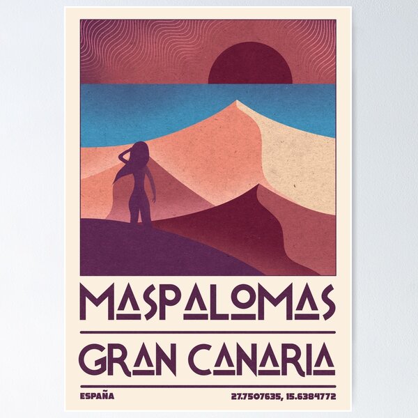 Item preview, Maspalomas, Gran Canaria, Spain Retro Travel designed and sold by JDP--Designs.