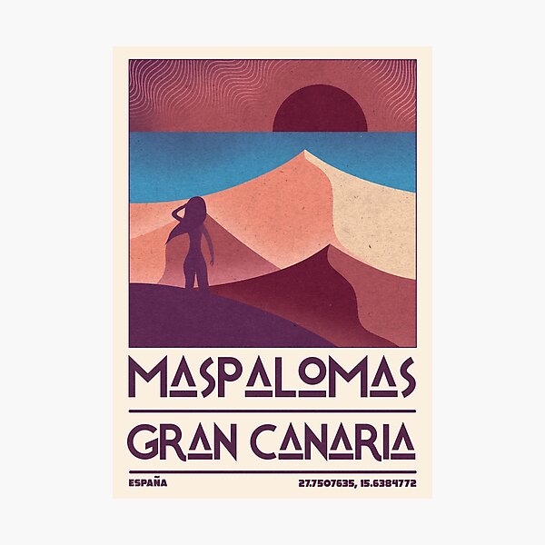 Item preview, Maspalomas, Gran Canaria, Spain Retro Travel designed and sold by JDP--Designs.