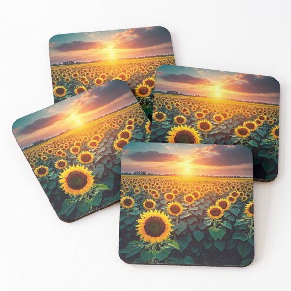 Item preview, An Enchanting Summer Scene Featuring Sunflower Fields Bathed In Warm Sunlight, Ai Generated Art designed and sold by AiGens.
