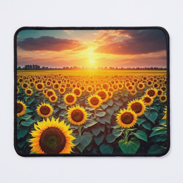Item preview, An Enchanting Summer Scene Featuring Sunflower Fields Bathed In Warm Sunlight, Ai Generated Art designed and sold by AiGens.