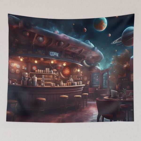 Aperçu de l'œuvre Café vintage dans l'espace créée et vendue par tpixx.