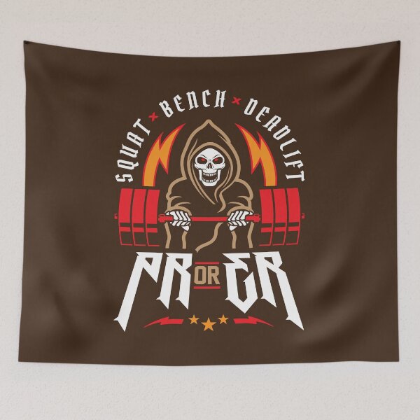 Item preview, PR or ER - Squat Bench Deadlift (Gym Reaper) Funny Gym Ego Lifting designed and sold by Brogress Project.