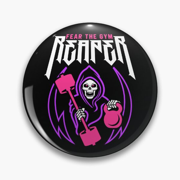Item preview, Fear The Gym Reaper (Kettlebell & Barbell) Funny Fitness Pun designed and sold by Brogress Project.