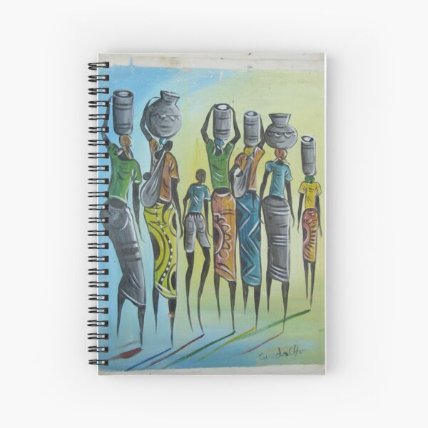Item preview, Village people carrying water on head designed and sold by AfricanArtShop.