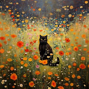 Aperçu de l'œuvre Chat de jardin de style Gustav Klimt de izzy2wonderland