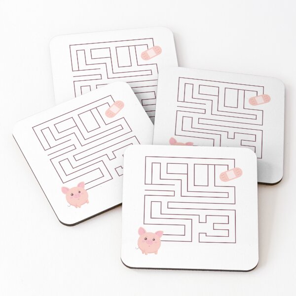 Item preview, Cute and adorable Piggy Pig finding plaster in a maze designed and sold by RunSumErrands.