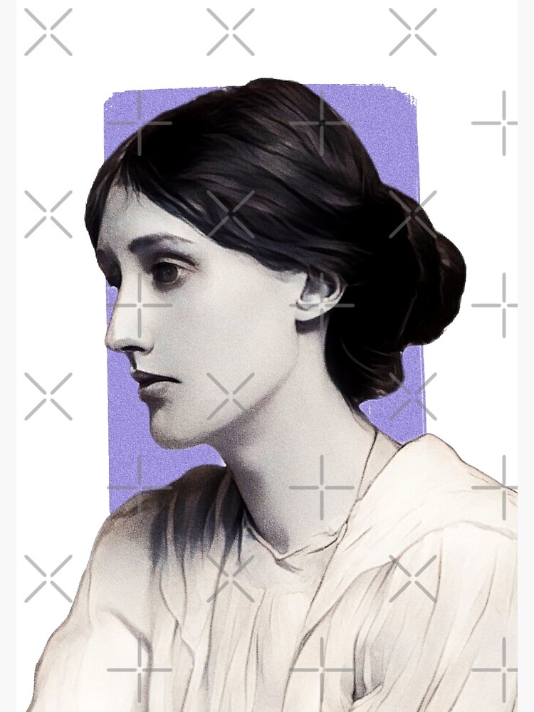 English Writer Virginia Woolf - purple - illustration