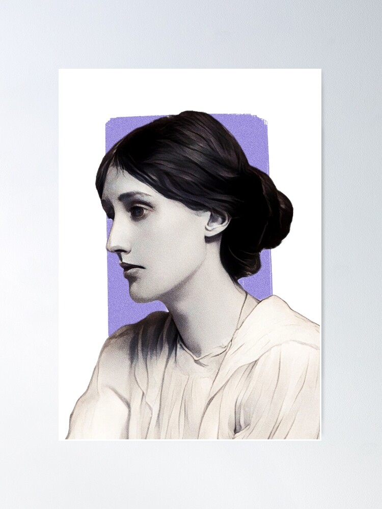 English Writer Virginia Woolf - purple - illustration