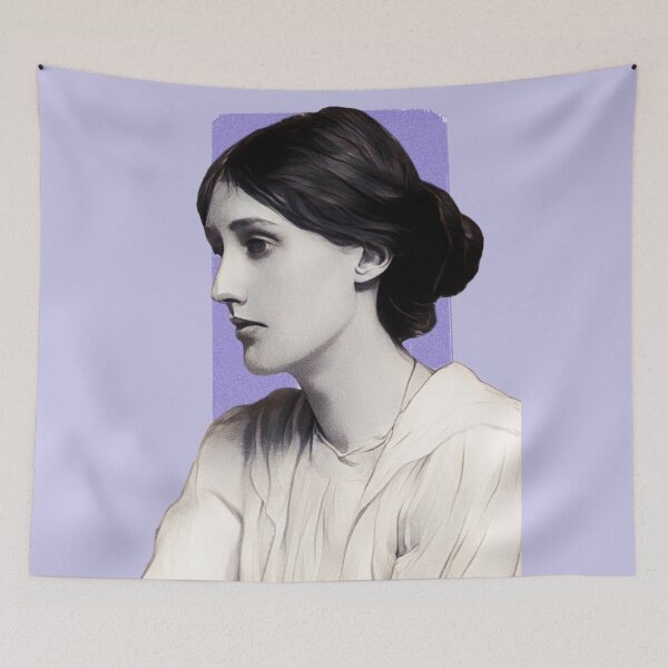 Item preview, English Writer Virginia Woolf - purple - illustration  designed and sold by Litstoy.