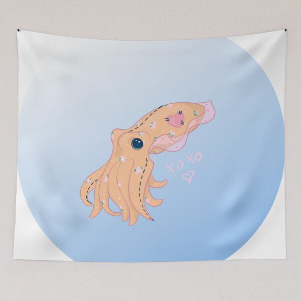 Item preview, Heart Plush Series - Adorable Stitched Plush Cuttlefish with Sewn Heart designed and sold by Inklingsofgrace.