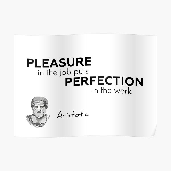 pleasure, perfection - aristotle Poster