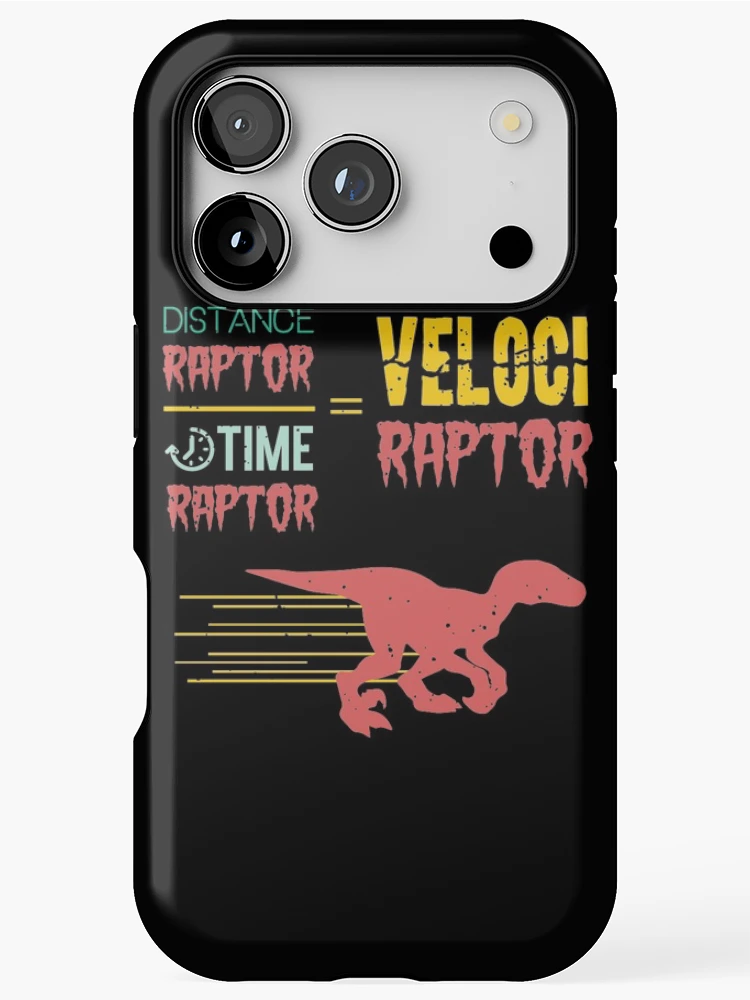Thumbnail 1 of 4, iPhone Case, Distance Raptor Over Time Raptor Velociraptor Funny Math Dinosaur designed and sold by Mikeyy109.