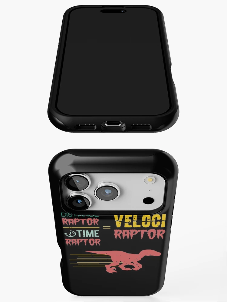 Thumbnail 3 of 4, iPhone Case, Distance Raptor Over Time Raptor Velociraptor Funny Math Dinosaur designed and sold by Mikeyy109.