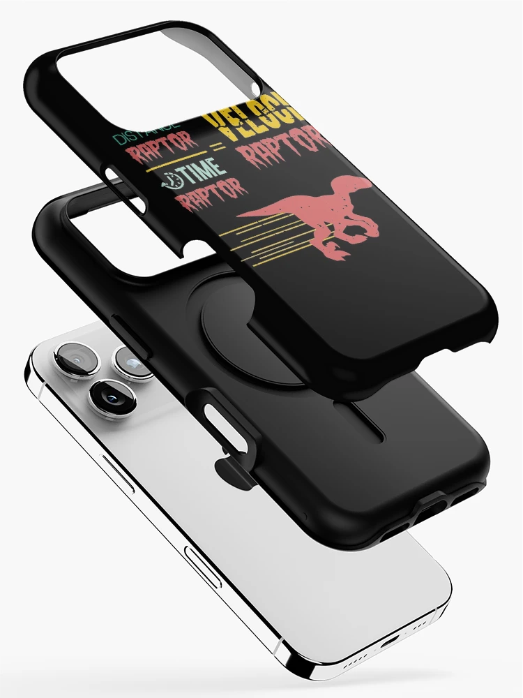 Thumbnail 2 of 4, iPhone Case, Distance Raptor Over Time Raptor Velociraptor Funny Math Dinosaur designed and sold by Mikeyy109.