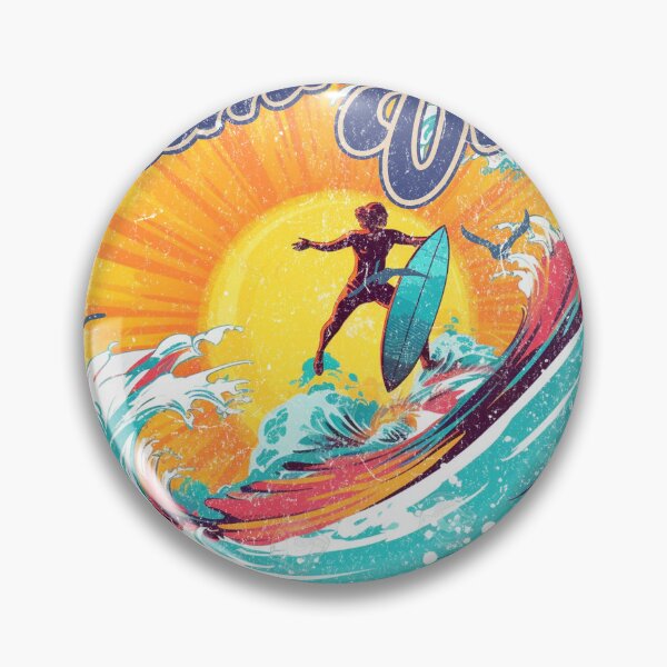 Item preview, Summer Vibes Retro Sunset Surfer  Design designed and sold by PatriciaReyes.