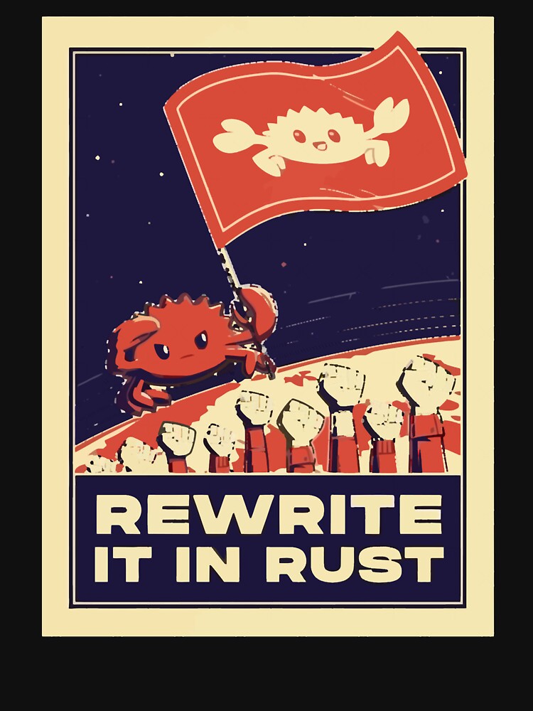 Thumbnail 7 of 7, Classic T-Shirt, Rewrite It In Rust - Rust Programming designed and sold by ro-denamara.