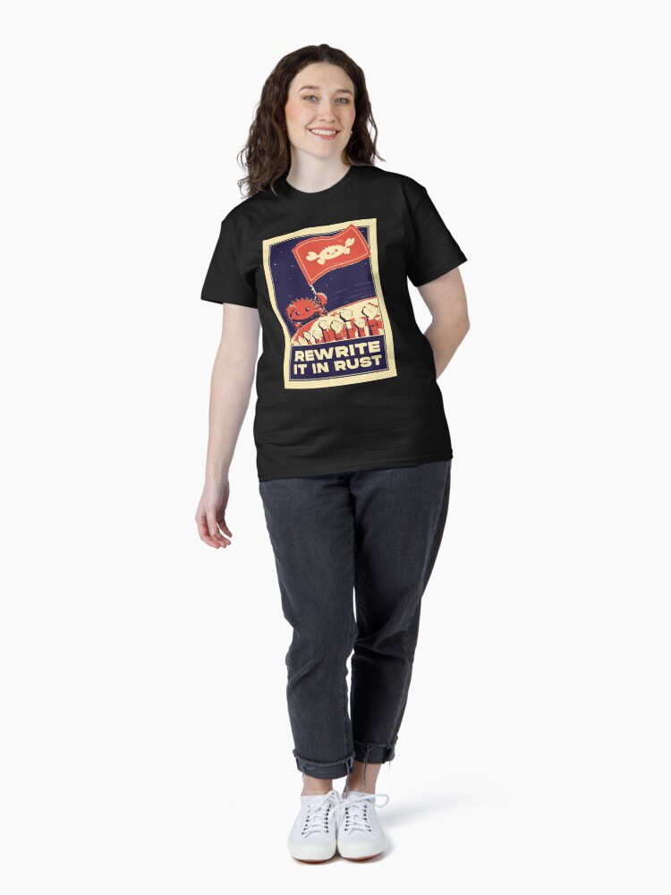 Thumbnail 4 of 7, Classic T-Shirt, Rewrite It In Rust - Rust Programming designed and sold by ro-denamara.