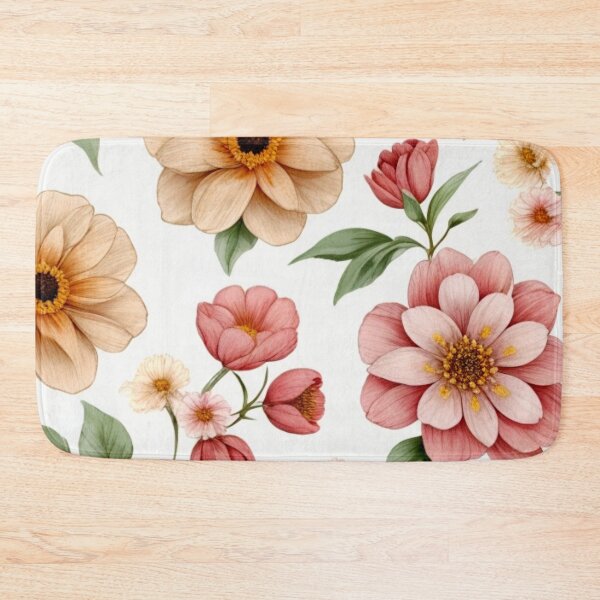 Item preview, vintage peach pink floral pattern designed and sold by Lydyb-creations.