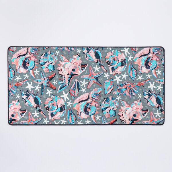 Item preview, Fauvist Style Scattered Pink and Blue Seashells on Grey designed and sold by micklyn.