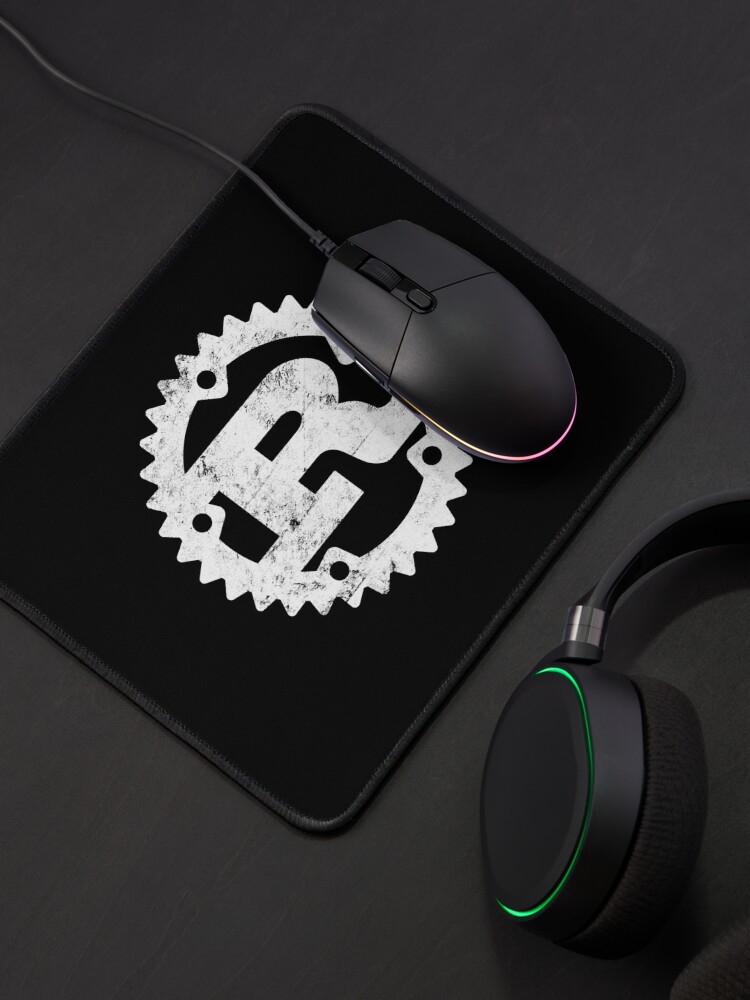 Thumbnail 4 von 5, Mauspad, Rust Programming-Logodruck im Used-Look designt und verkauft von ro-denamara.