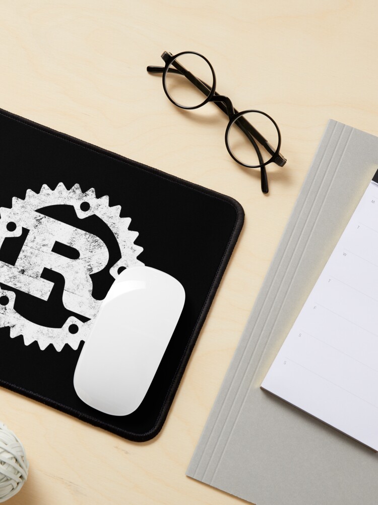 Thumbnail 3 von 5, Mauspad, Rust Programming-Logodruck im Used-Look designt und verkauft von ro-denamara.