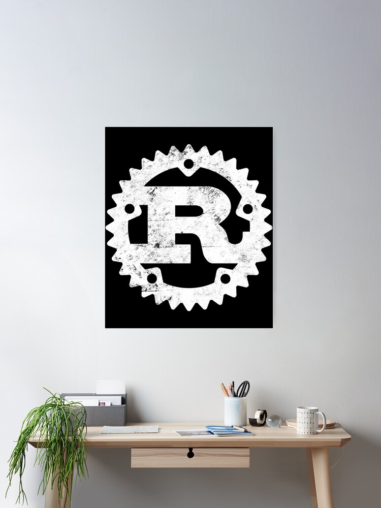 Thumbnail 2 von 3, Poster, Rust Programming-Logodruck im Used-Look designt und verkauft von ro-denamara.