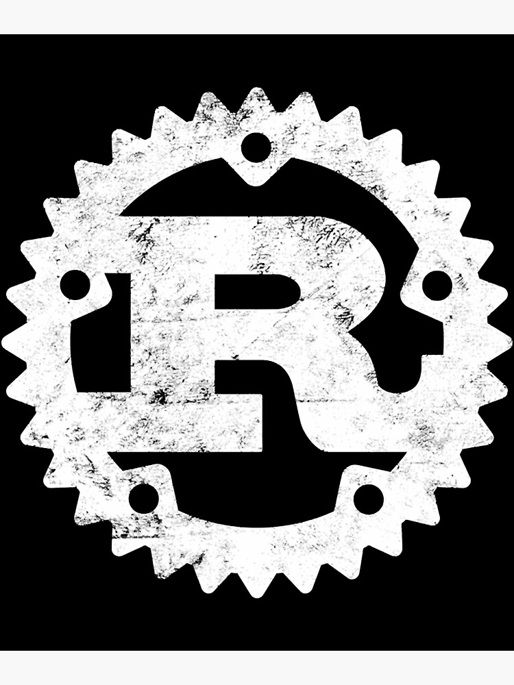 Thumbnail 3 von 3, Poster, Rust Programming-Logodruck im Used-Look designt und verkauft von ro-denamara.