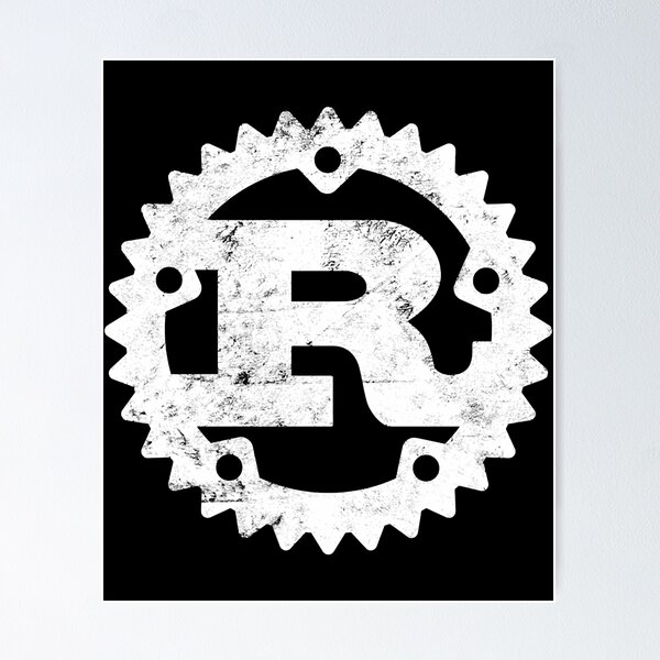 Artikel-Vorschau von Rust Programming-Logodruck im Used-Look, designt und verkauft von ro-denamara.