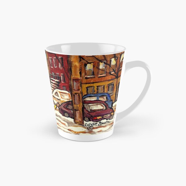 Item preview, STREET HOCKEY CORNER DELLI PAINTING FOR SALE CANADIAN WINTER SCENE URBAN SNOW SCENE  designed and sold by Carole  Spandau.