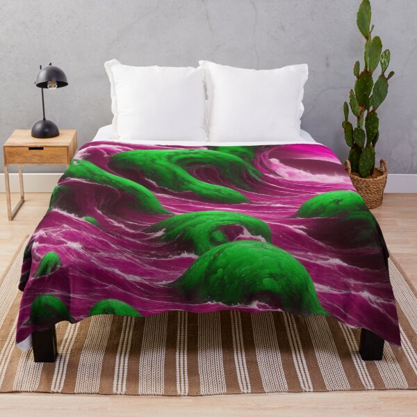 Item preview, Watercolor Sea Magical Ocean Waves Abstract Pattern Pink Green designed and sold by SassyArtistry.