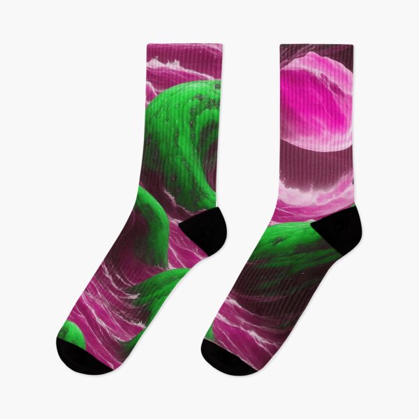 Item preview, Watercolor Sea Magical Ocean Waves Abstract Pattern Pink Green  designed and sold by SassyArtistry.