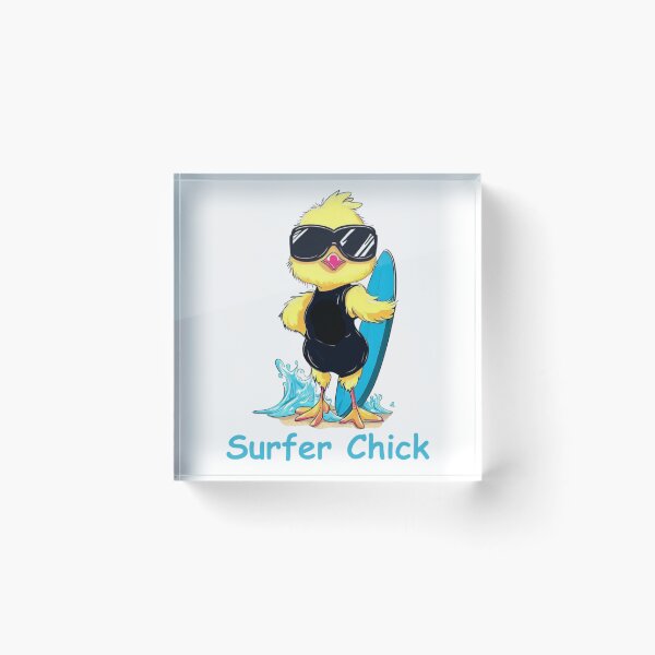 Item preview, Surf Chick - Cool Girl Chicken Surfing Design designed and sold by SpendieSellers.