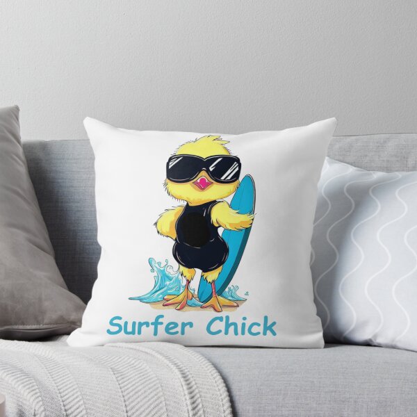 Item preview, Surf Chick - Cool Girl Chicken Surfing Design designed and sold by SpendieSellers.