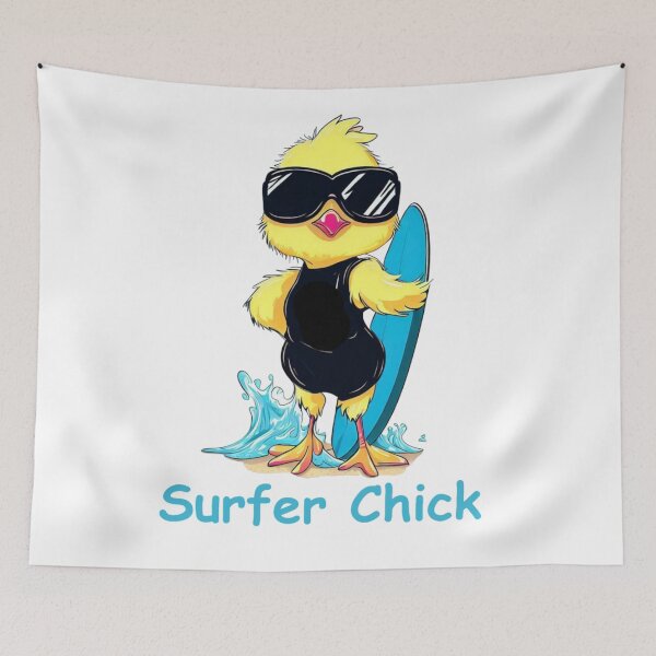 Item preview, Surf Chick - Cool Girl Chicken Surfing Design designed and sold by SpendieSellers.
