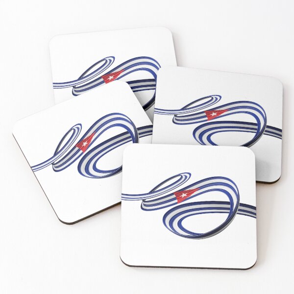 Item preview, Cuba or Cuban flag wavy abstract ribbon designed and sold by Hammadalikhn.