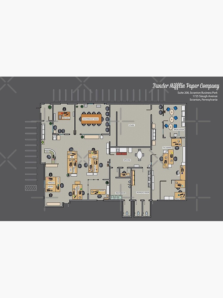 Dunder Mifflin Floor Plan Art Board Print for Sale by zoeandsons