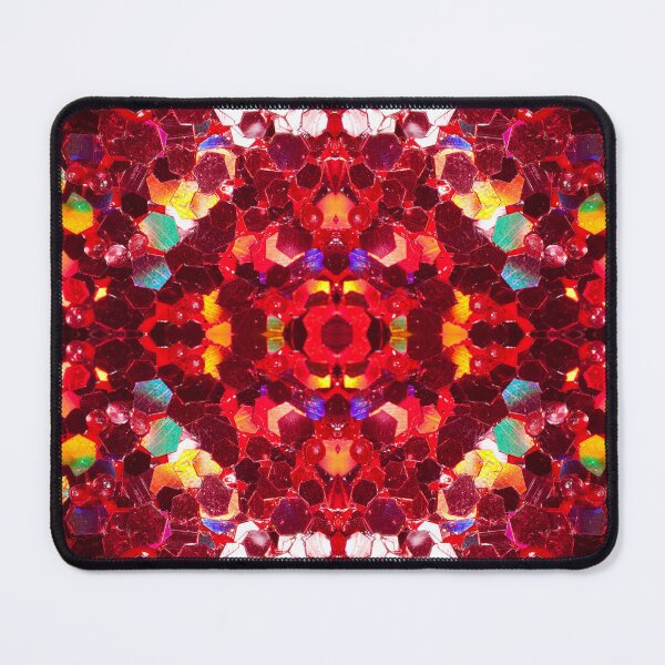 Item preview, Red abstract mosaic shiny faux glitter pattern Mandala (Photo of Glitter - Not Reflective)  designed and sold by PLdesign.